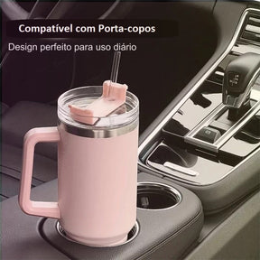 Copo Térmico Premium 1200ml – Inox e Parede Dupla para Uso Diário