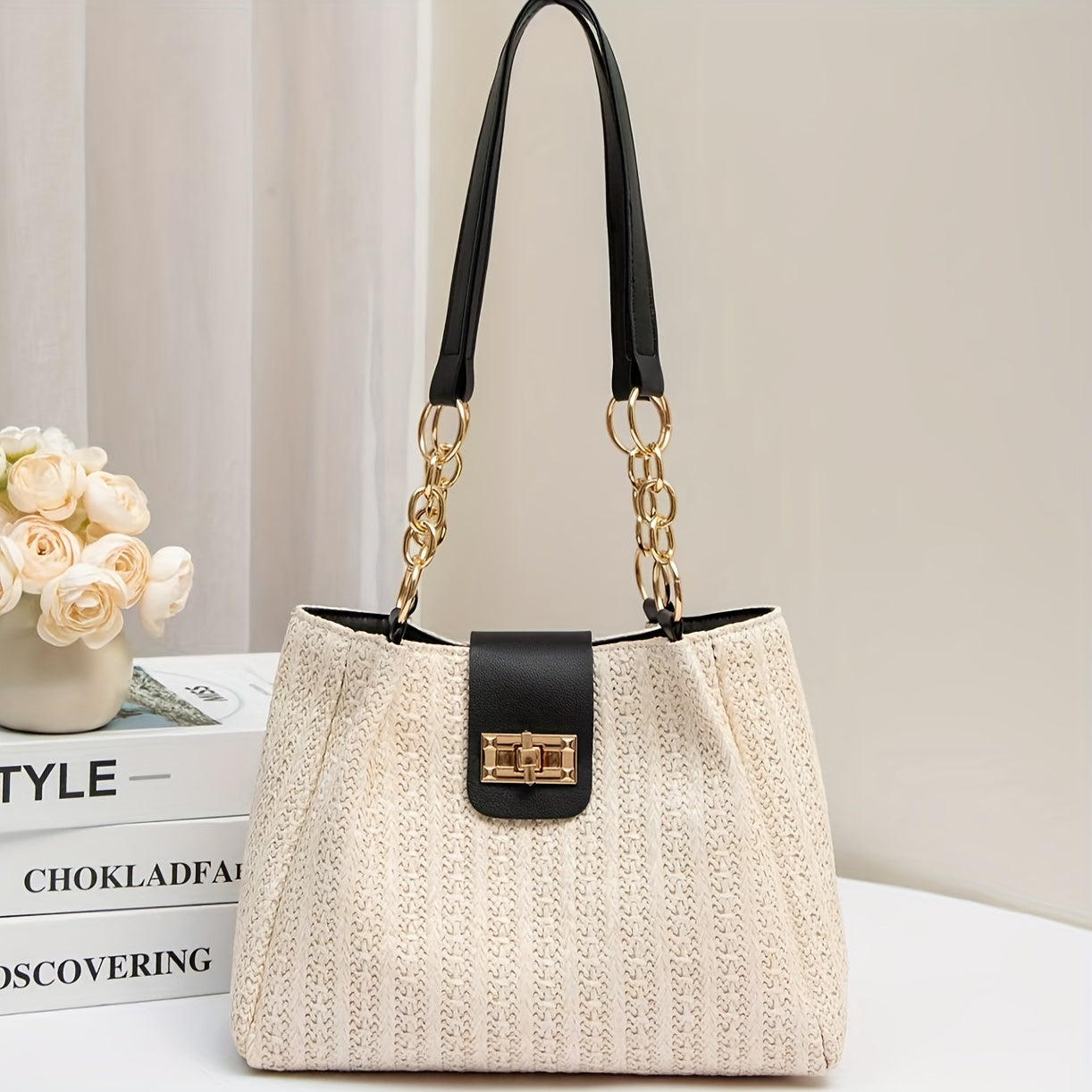 Bolsa Feminina Trançada – Ombro Único, Design Elegante