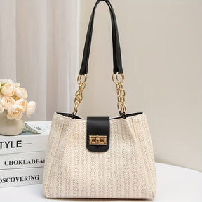 Bolsa Feminina Trançada – Ombro Único, Design Elegante