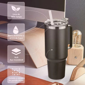 Copo Térmico Premium 1200ml – Inox e Parede Dupla para Uso Diário