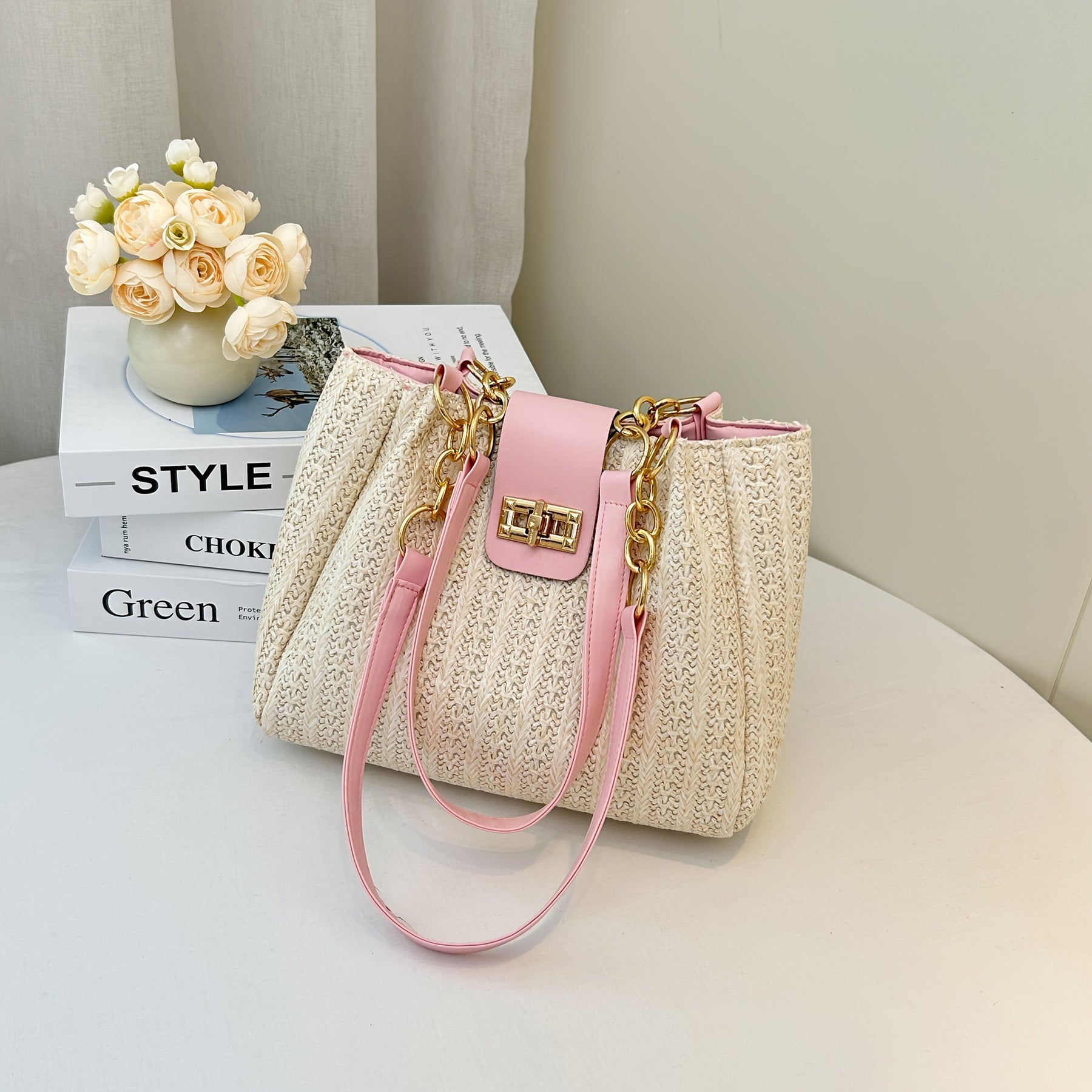 Bolsa Feminina Trançada – Ombro Único, Design Elegante