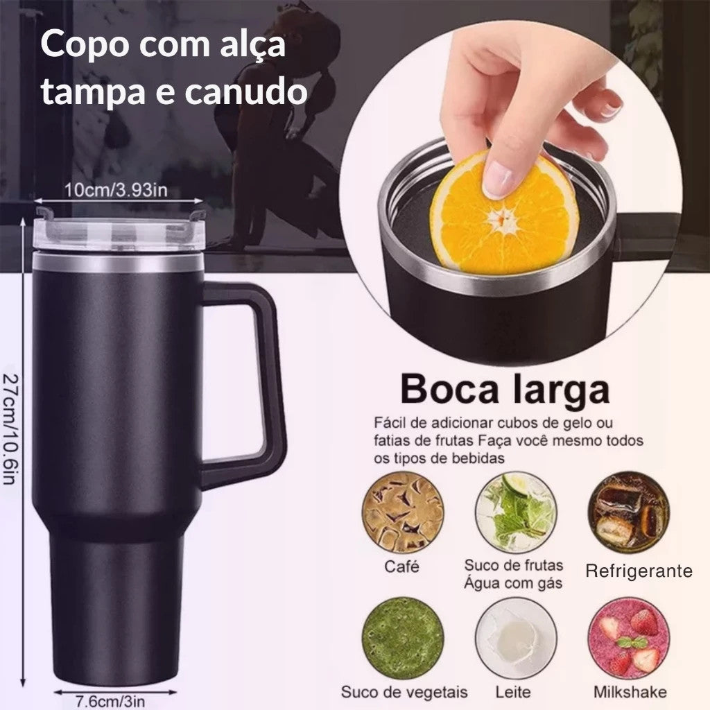 Copo Térmico Premium 1200ml – Inox e Parede Dupla para Uso Diário