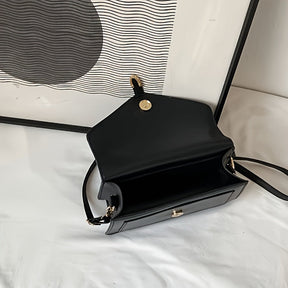 Bolsa Tiracolo Casual – Design Quadrado com Detalhes Dourados